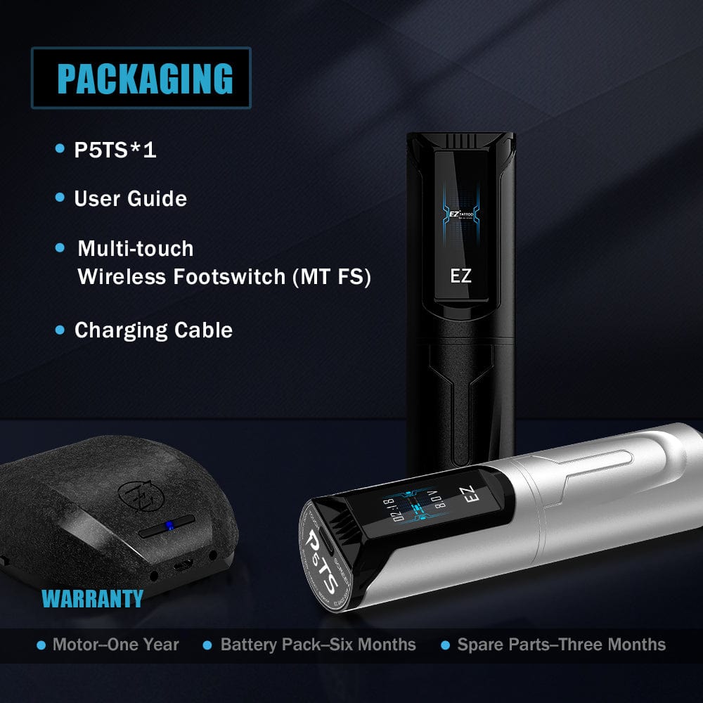 (COMING SOON)EZ P5 Touchscreen footswitch Bluetooth Wireless Battery Tattoo Pen Machine - EZ TATTOO SUPPLY