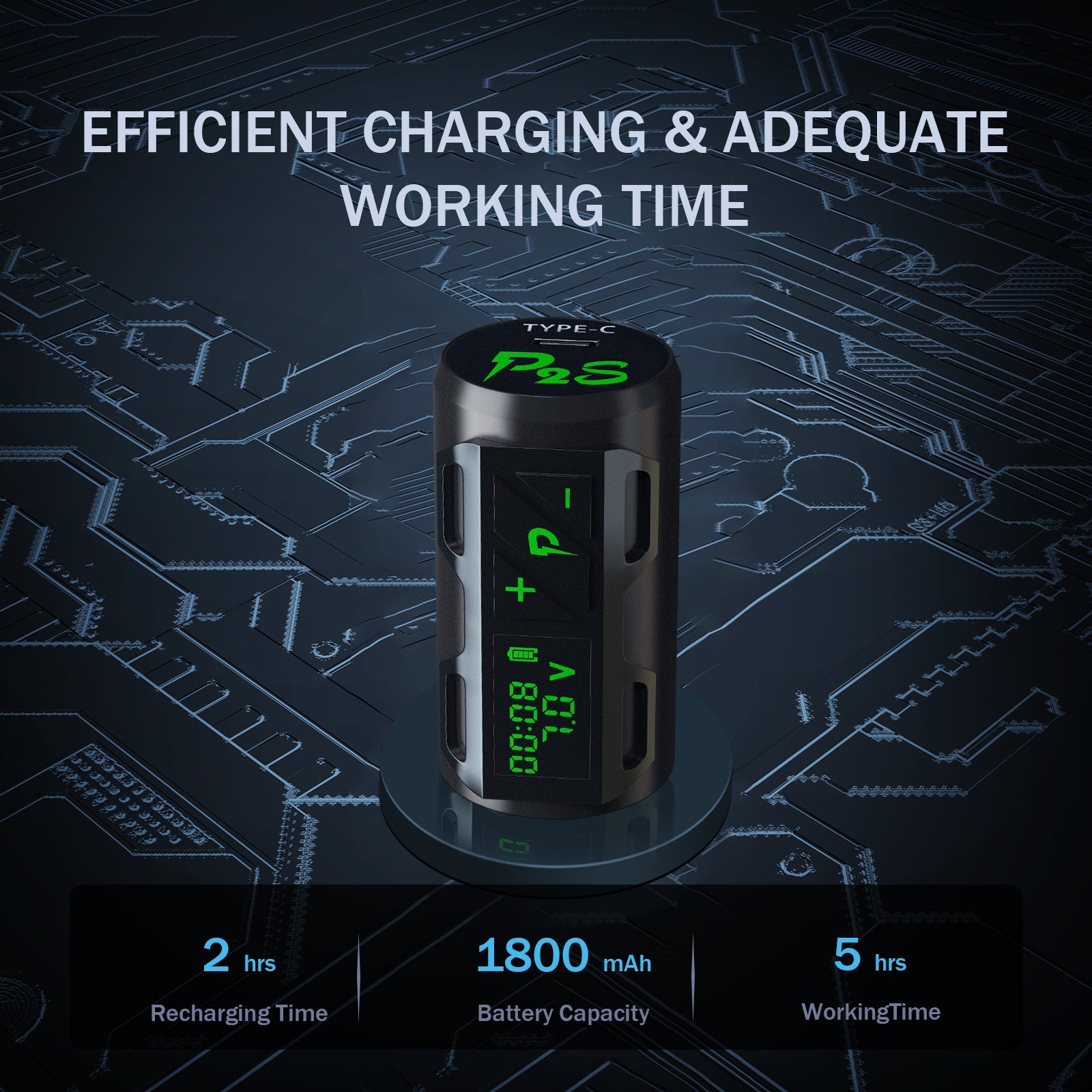 EZ Portex Generation 2S (P2S)3.5mm Wireless Battery Tattoo Pen Machine